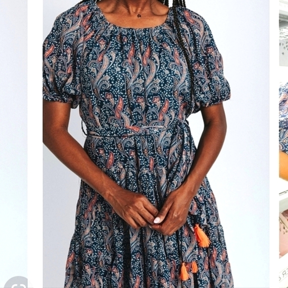 NWT Adley tiered floral boho maxi dress puff sleeve size 3x - Picture 3 of 8